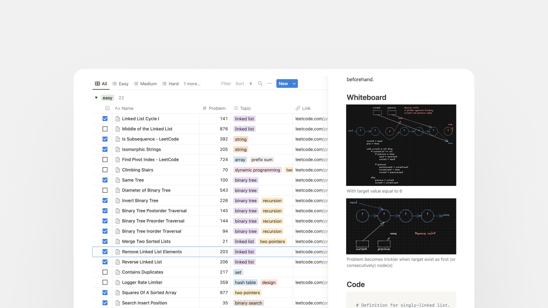LeetCode Notion template